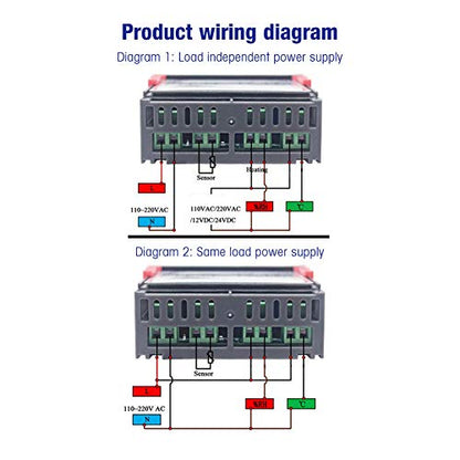 Temperature Control 110V - 220VAC Digital Display Temperature and Humidity Controller Meter with Integrated Sensor(110-220VAC) - size: 110-220VAC
