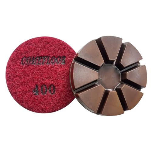 Hybrid Transitional Diamond Polishing Pucks for Concrete Terrazzo Floor, Aggressive Hook and Loop Grinding Pads, 3 Inch Sharp Copper Bond Disc, 400#, 3PCS - style: 400#