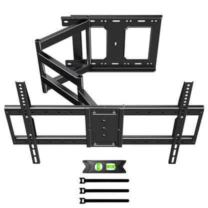 Long Arm TV Wall Mount with 180°Swivel and Tilt +5/-20° Level Adjustment, TV Bracket Screen with Rotates 90° for TVs 37-75 Inches,Hold up 132LBS,Max VESA 600x400mm - size: Fit 32-75 inch