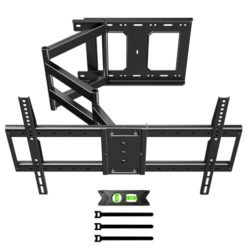 Long Arm TV Wall Mount with 180°Swivel and Tilt +5/-20° Level Adjustment, TV Bracket Screen with Rotates 90° for TVs 37-75 Inches,Hold up 132LBS,Max VESA 600x400mm - size: Fit 32-75 inch