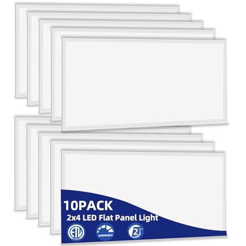 WYZM 10 Pack 2X4 LED Flat Panel Light,7800lm, 5000K Daylight White - size: 10pack