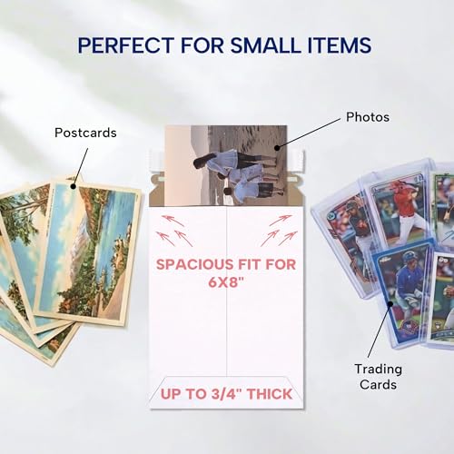 BOX USA Rigid Mailers 7" x 9" (100-Pack) - Cardboard Mailer Envelopes for Photos, Greeting Cards, Trading Cards - Stay Flat - size: 7" x 9" (100-Pack)