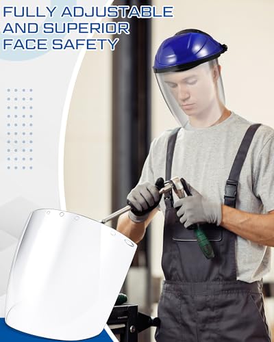 Tellegloww 4 Pcs Safety Face Shield for Grinding and Cutting, Blue - color: Blue