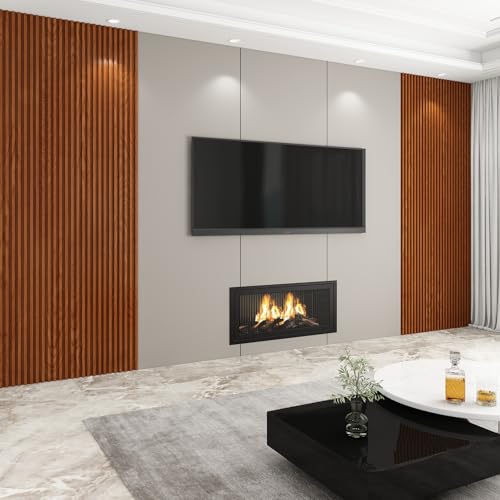 Slat Wall Panel 8-Pack, 118’’x6.1’’, Teak - size: 118’’x6.1’’-Teak