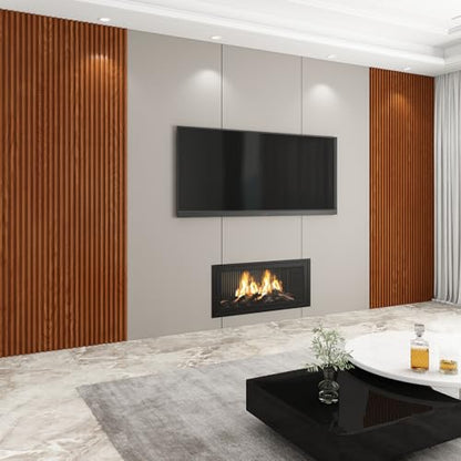 Slat Wall Panel 8-Pack, 118’’x6.1’’, Teak - size: 118’’x6.1’’-Teak