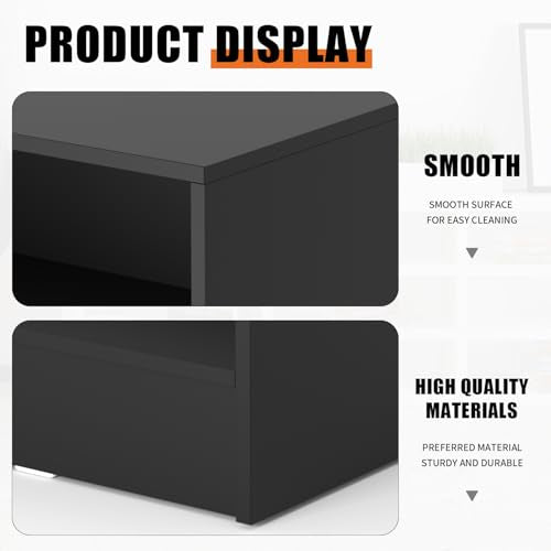 48”W * 20”D * 38”H - Cash Wrap Wood Counter - Black Register Counter with 3 Heights Adjustable Shelf - color: Black, size: 4 FT