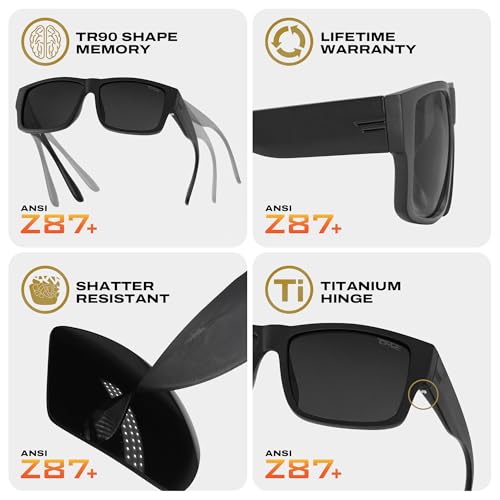 TOROE VALLEY Polarized z87+ Men Sunglasses - color: Matte Black | Black Emblem | C4 Lens