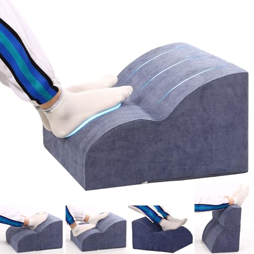 Foot Rest for Under Desk at Work.Multifunctional 3-Tier Foot Stool - color: Standard-light Blue