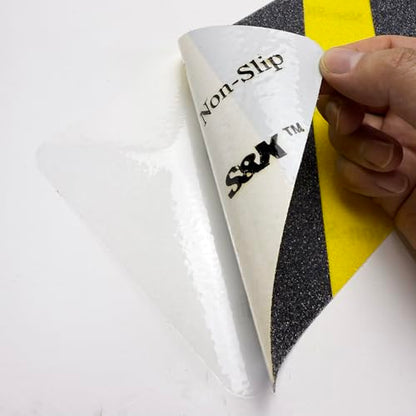 S&X Outdoor Stair Treads Non-Slip 6x24in, 5-Pack, Black/Yellow Caution - color: Black/Yellow, size: 6" x 24"