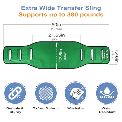 Transfer Belt Transfer Sling Padded Gait Belts with Seniors Patient Lift - color: Green 2