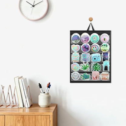 PACMAXI Double-Sided Portable Sticker Display Stand Organizer - color: Black