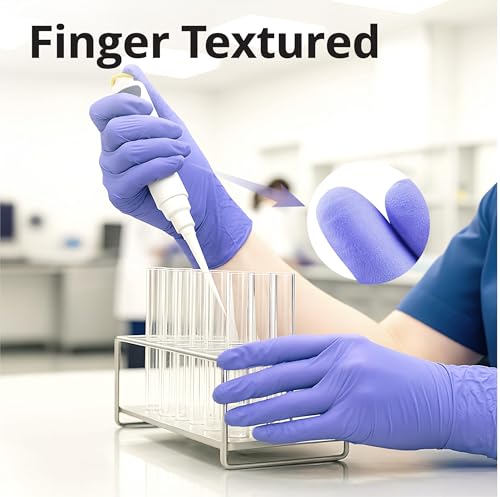 SwiftGrip Disposable Nitrile Exam Gloves, 3mil, Medium, Box of 100, Violet Nitrile Gloves Disposable Latex Free for Medical, Cleaning, Cooking & Esthetician, Food-Safe, Powder-Free, Purple - size: Medium