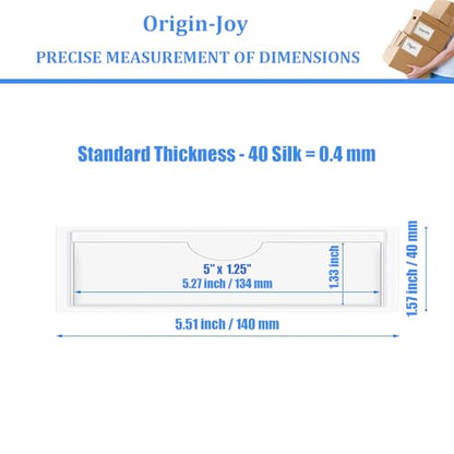 Origin-Joy 25 PCS Self-Adhesive Index Label Pockets, Clear Plastic Peel & Stick Card Holders with Top Open for Loading (5 x 1.25 inch) - size: 5 x 1.25 inch, style: Horizontal