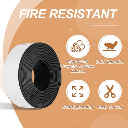 Smoke Fire Seal Strip 9.8Ft 40mm/1.57" Wx 2mm/0.08" T Black - color: Black, size: 9.8FT x 40mm / 1.57" W x 2mm / 0.08" T