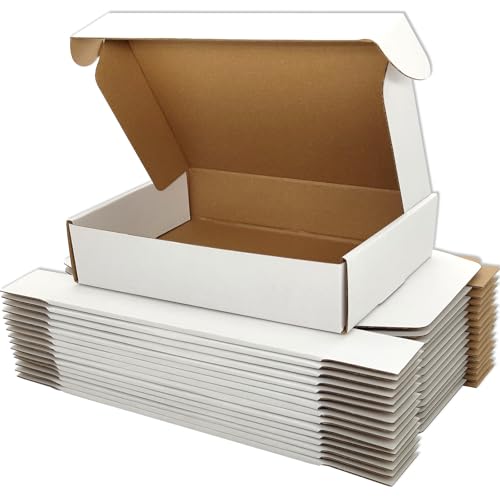 7x5x2 Shipping Boxes Set of 25, White Mailer Corrugated Cardboard Box - color: White, size: 7"x5"x2"/25-pack