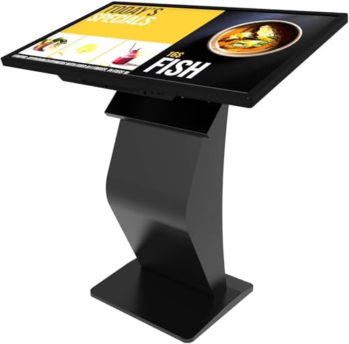 32 inch Touch Screen Kiosk, Android System, Install APP, Browser, Digital Signage Kiosk, K-Style Stand Digital Signage Display, Interactive Display Mall Navigation/Advertising/Retail Store - color: Black