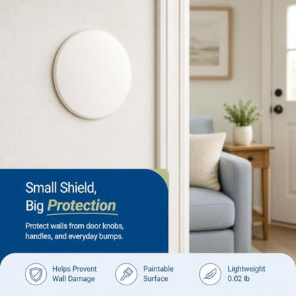Prime-Line Wall Protector, Self-Adhesive, 5 in. Diameter, White Vinyl - color: White