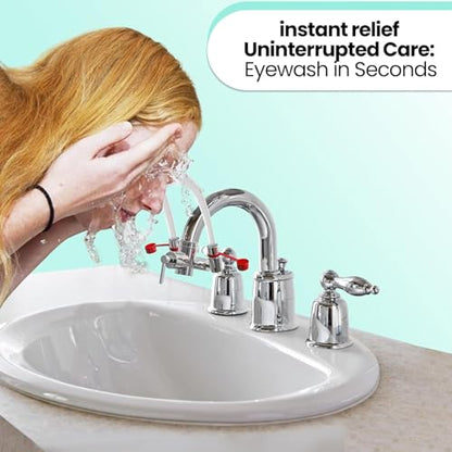 Eye Wash Kit, Faucet Mounted Emergency Eye Wash Station - 2 Pack - color: Red, size: Pack of 2