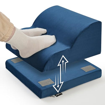 Foot Rest Under Desk for Office, Ergonomic Adjustable Footrest with Washable Cover, Soft Desk Foot Stool for Home Office, Work, Gaming, Long Sitting, Blue - color: Blue