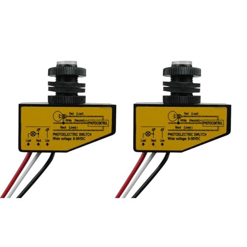 2 Pieces DC8-50V Photoelectric Switch, 3.5A Dusk to Dawn Sensor
