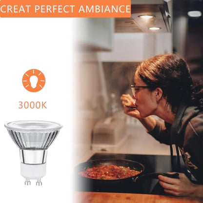 LED GU10 Range Hood Light Bulbs, LED Stove Appliance Light Bulb, Kitchen Light Replacement Halogen Light Bulb, 50W Equivalent, 5000K, 6W 550 Lm, Dimmable,Waterproof IP65 Pack of 2 - color: White 5000k