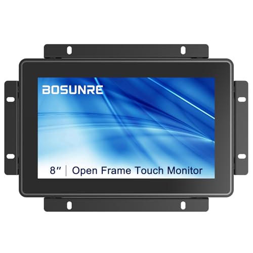 Industrial Capacitive Touch Display 8 Inch 24/7 Continuous Working Open-Frame Monitor, 1024x768 Capacitive LCD Monitor with VESA Mount for HMI Industrial Equipment - size: 8.0