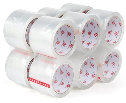 BOMEI PACK 3" Clear Wide Packing Tape 12 Rolls, Total 660Y - 3 inch x 55 Yards, 2.4 mil Thick, Heavy Duty 3 Inch Wide Packaging Tape for Shipping, Mailing, Moving & Storage