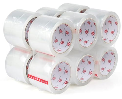 BOMEI PACK 3" Clear Wide Packing Tape 12 Rolls, Total 660Y - 3 inch x 55 Yards, 2.4 mil Thick, Heavy Duty 3 Inch Wide Packaging Tape for Shipping, Mailing, Moving & Storage
