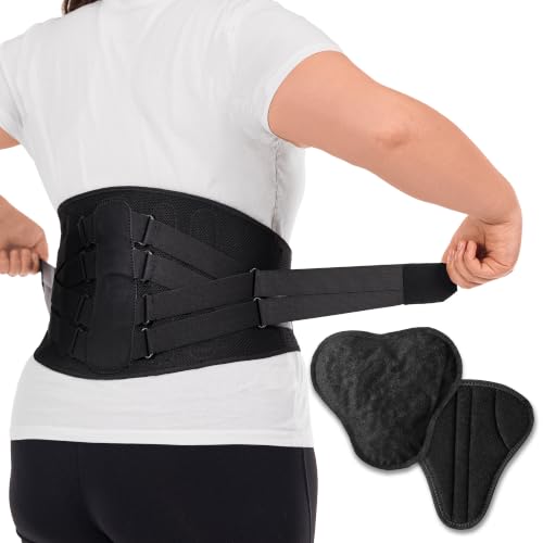 BraceAbility LSO Back Brace - Lumbar Support for Men and Women with Adjustable Straps for Sciatica, Herniated Disc, Lower Back Pain and Spinal Stenosis Relief (Size 5 Fits 50-55 Inch Waist) - size: Size 5 - 50-55 Inch Waist