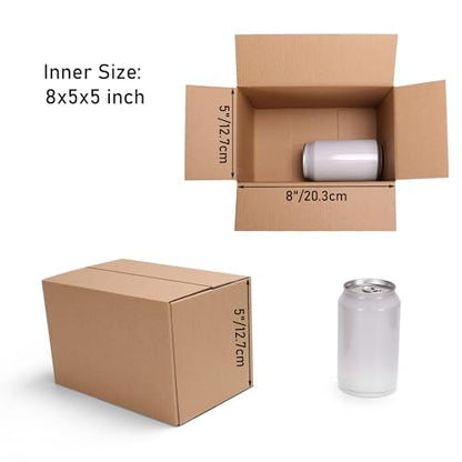 CRUGLA 40 Packs 8x5x5 Shipping Boxes for Small Business, Corrugated Cardboard Boxes Bulk for Shipping Packing Mailing - size: 8x5x5 Inch