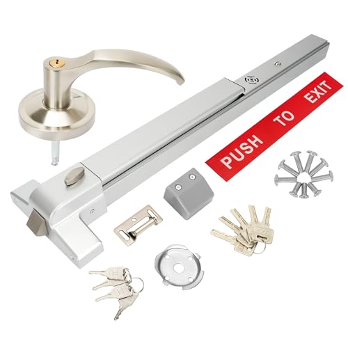 Push Bar Panic Exit Device with Exterior Lever Handle，with Alarm - size: With Alarm With External Lever