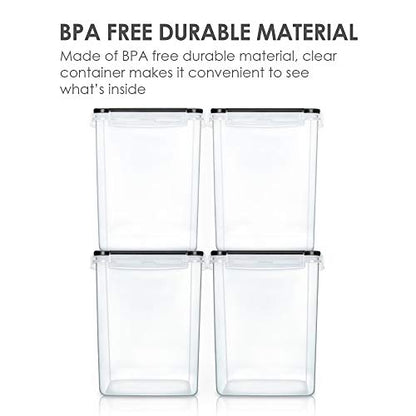 Vtopmart 5.2L Flour Sugar Storage Containers, 4 PCS, Black - color: Black, size: 5.2L