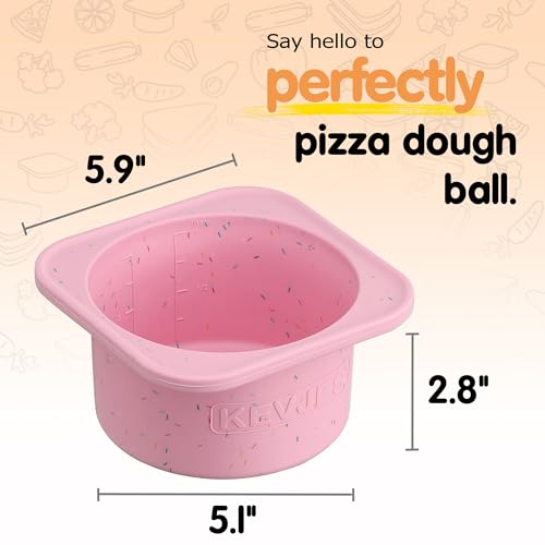 PLUS 1000ml Pizza Dough Proofing Containers, 2-Pack, Cotton Candy - color: Cotton Candy