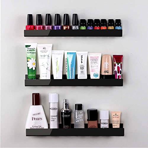 4 Pack 15 Inch Black Acrylic Floating Wall Shelves, Kids Bookshelf - color: 15in-black