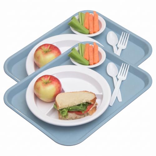 Carlisle FoodService Products CT101459 Café Standard Cafeteria/Fast Food Tray, 10" x 14", Slate Blue (Pack of 2) - size: 0.6" x 0.5" x 0.2" (Pack of 2)