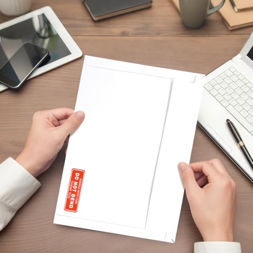 Cheardia 120 Pack Photo Document Mailers with Self Adhesive Seal, 13 x 9.25 Inch Rigid Mailers Stay Flat Cardboard Envelope with Label for CD, Photos, White - size: 13 x 9.25 Inch