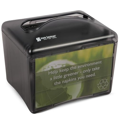 San Jamar Tabletop Napkin Dispenser – Restaurant Napkin Dispenser Mini Interfold with Insert Space for Cafes, Foodservice, Black Pearl - size: Universal
