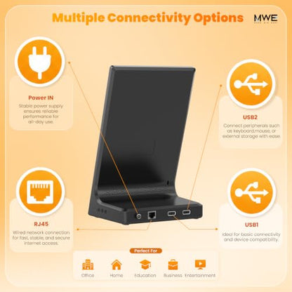 10.1 Inch Android Digital Signage Display, Tabletop Touchscreen Kiosk, Countertop Digital Menu Board with WiFi USB, Desktop Advertising Screen for Restaurants, Retail, Reception