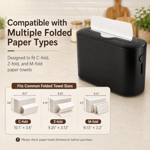 Countertop Multifold Paper Towel Dispenser, Black - color: 5857black