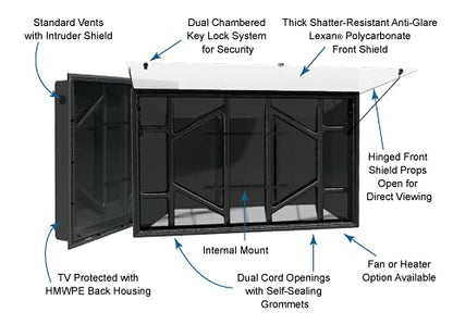 The TV Shield 60-65 Inch Outdoor TV Box with Anti-Glare and Cooling Fans - color: Anti-Glare + Cooling Fan, size: 60-65"
