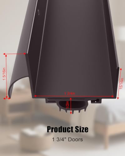 1 Pcs 1-3/4" x 36" U Shaped Aluminum Door Bottom Sweep - size: 1 Pcs,Brown