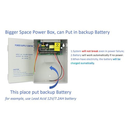 3 Remote Openers 600lbs Magnetic Lock System Outdoor IP68 RFID PinPad Access Control Entry Security with Power Supply Box(Can Add Backup Battery) Buzzer Sounder - style: Mag Lock(Battery Support)