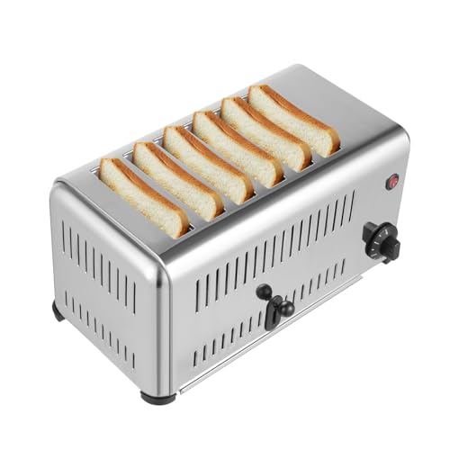 Commercial Conveyor Toaster,1680W Electric Conveyor Belt Toaster with 6 Slice Capacity, Stainless Steel Toast Machine with Adjustable Timer,for Restaurant Bakery Cafe Home Kitchen