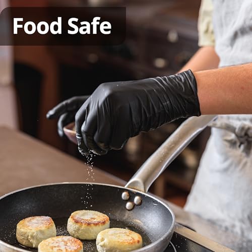 SwiftGrip Disposable Nitrile Exam Gloves, Black Nitrile Gloves Disposable Latex Free for Medical, Cooking & Esthetician - color: 00 Black (Xs, 100ct)