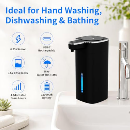 Electric Foaming Soap Dispenser - color: Black