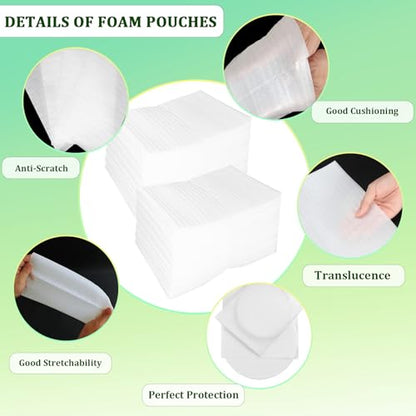 100 Pack Foam Pouches 8x10in, Cushion Foam Wrap for Moving - size: 8x10 inch
