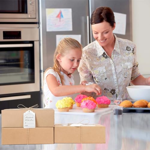 YEKTFS 24Pcs Cookie Boxes with Window, 9x6x3In Pastry Bakery Boxes - color: Brown