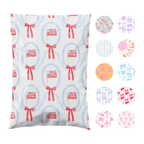 Pretty Package Store Poly Mailers 6x9, American Flag, 100 Pack - color: American Flag, size: 6x9