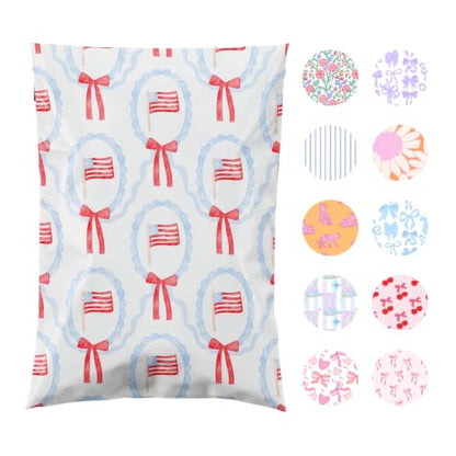 Pretty Package Store Poly Mailers 6x9, American Flag, 100 Pack - color: American Flag, size: 6x9