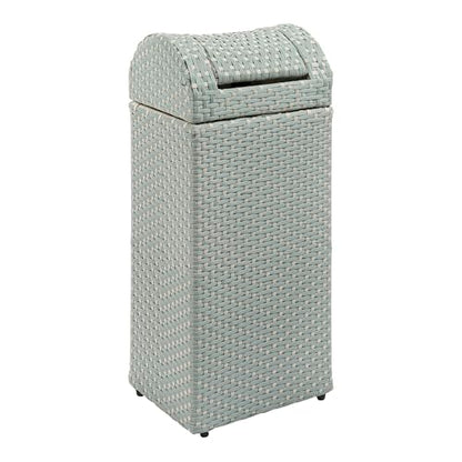 happimess Darla 13 Gal Outdoor Trash Can Swing Top, Mint Blue/White - color: Mint Blue/White, size: 13 Gallons